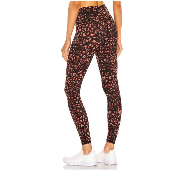VARLEY Brown Pink Black Leopard Print Luna Leggings Workout Athletic Size Small - Picture 3 of 11